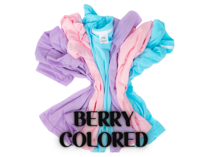 Select from our Berry Colored Collection 100% Polyester Shirts for customized needs.  Pink Berry, Blue Berry, or Purple Berry 